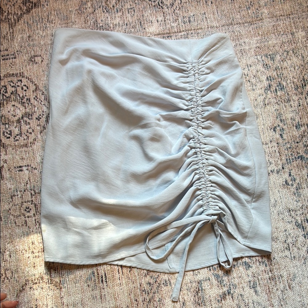J.O.A. Blue Ruched Mini Skirt